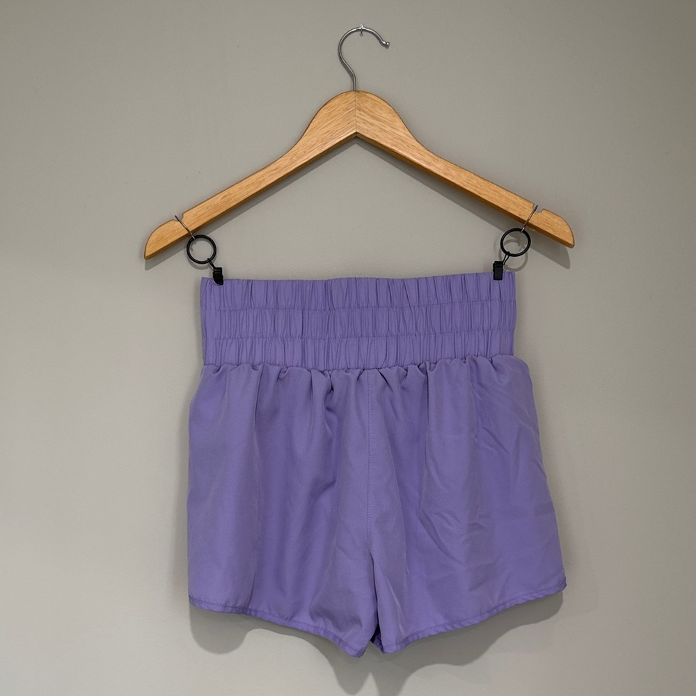 Pink Lily Lavender High Waist Women's Shorts - Picture 3 of 3
